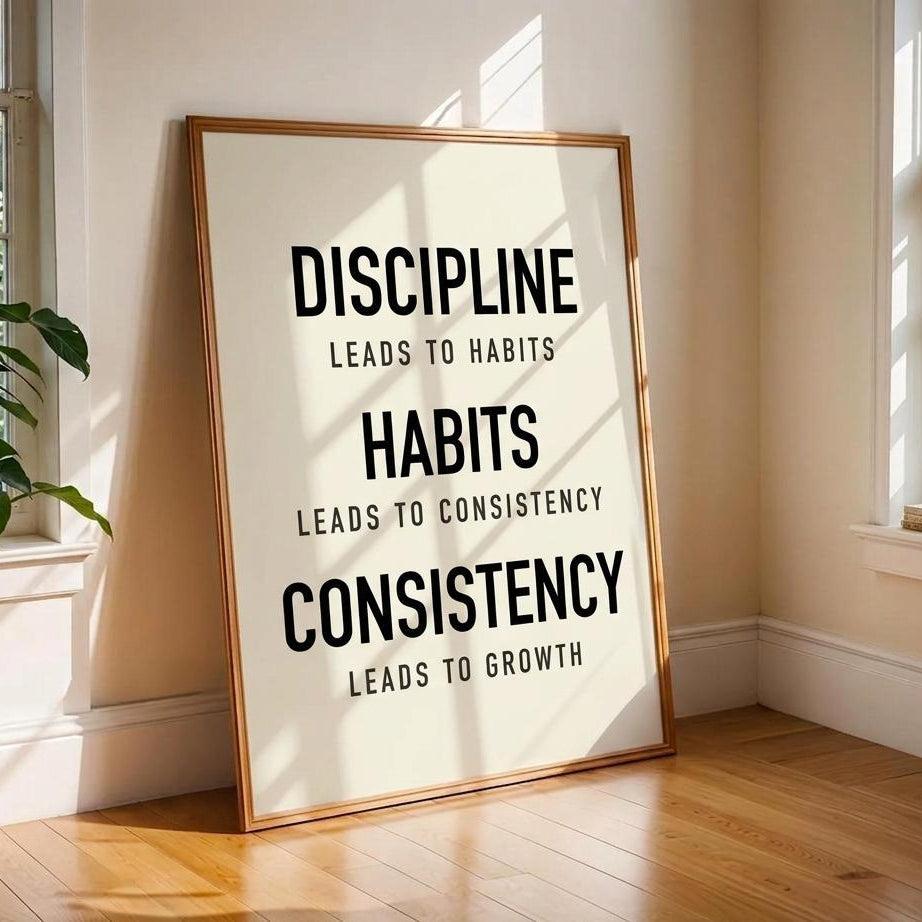 Discipline Consistency Print • Entrepreneur Mindset Wall Art