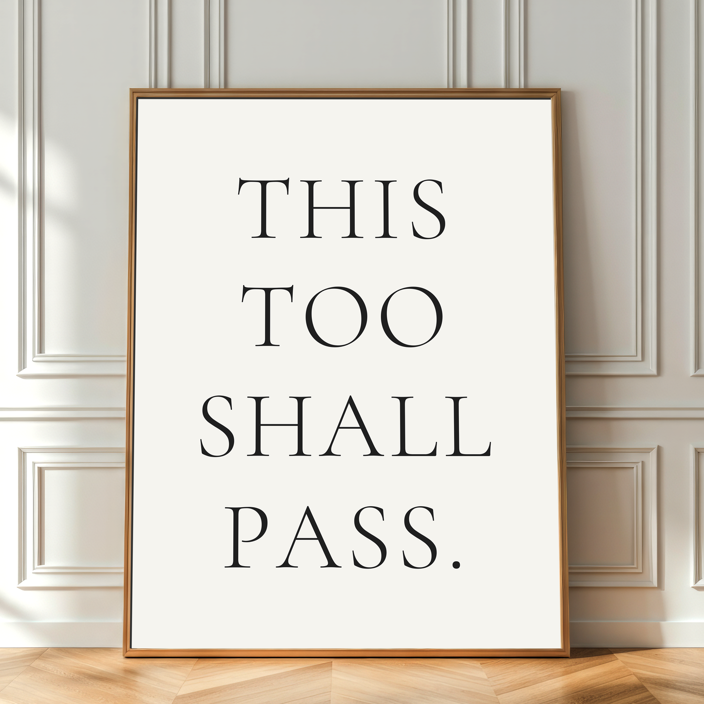 This Too Shall Pass Wall-Art Print, Minimalist Inspirational Quote Poster