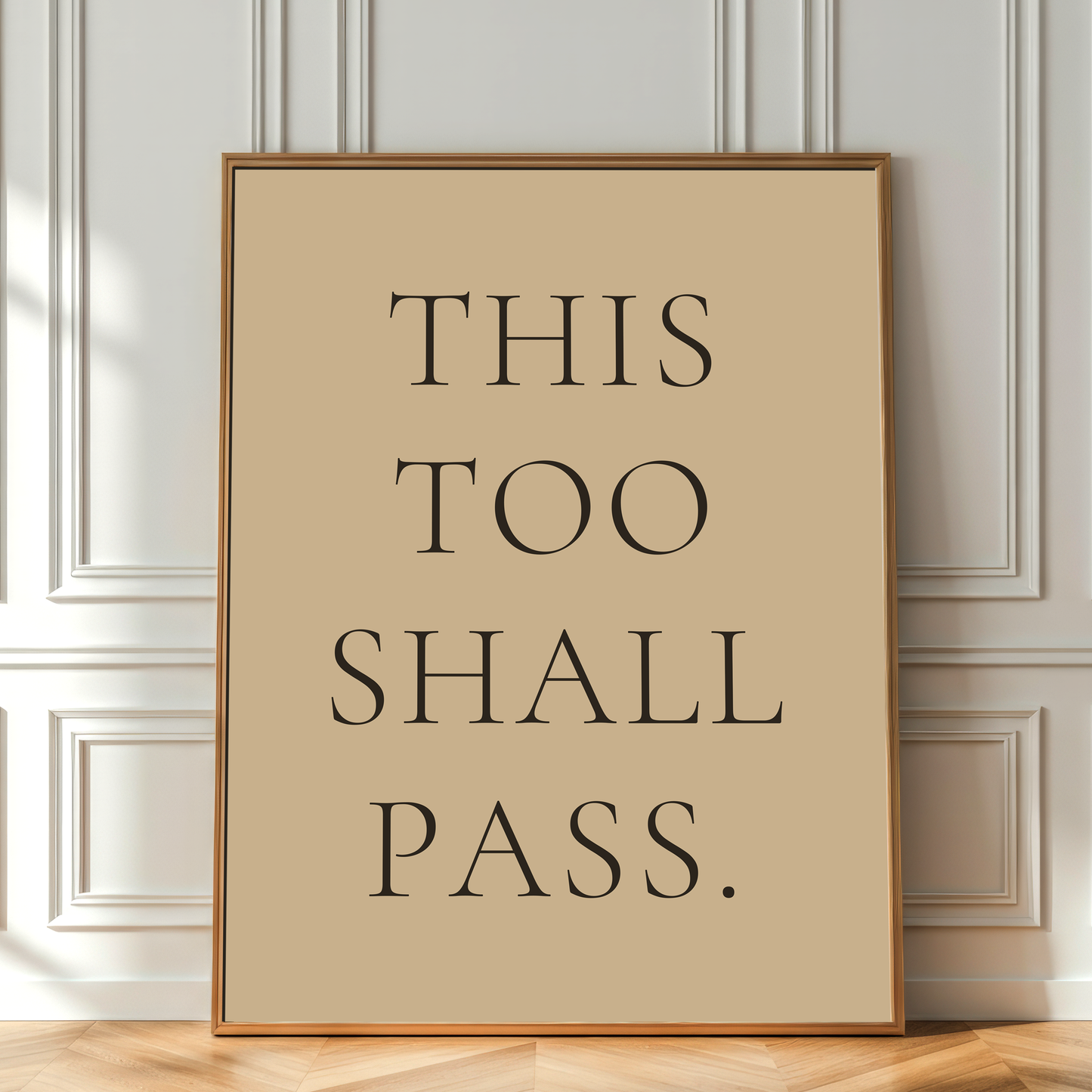 This Too Shall Pass Wall-Art Print, Minimalist Inspirational Quote Poster