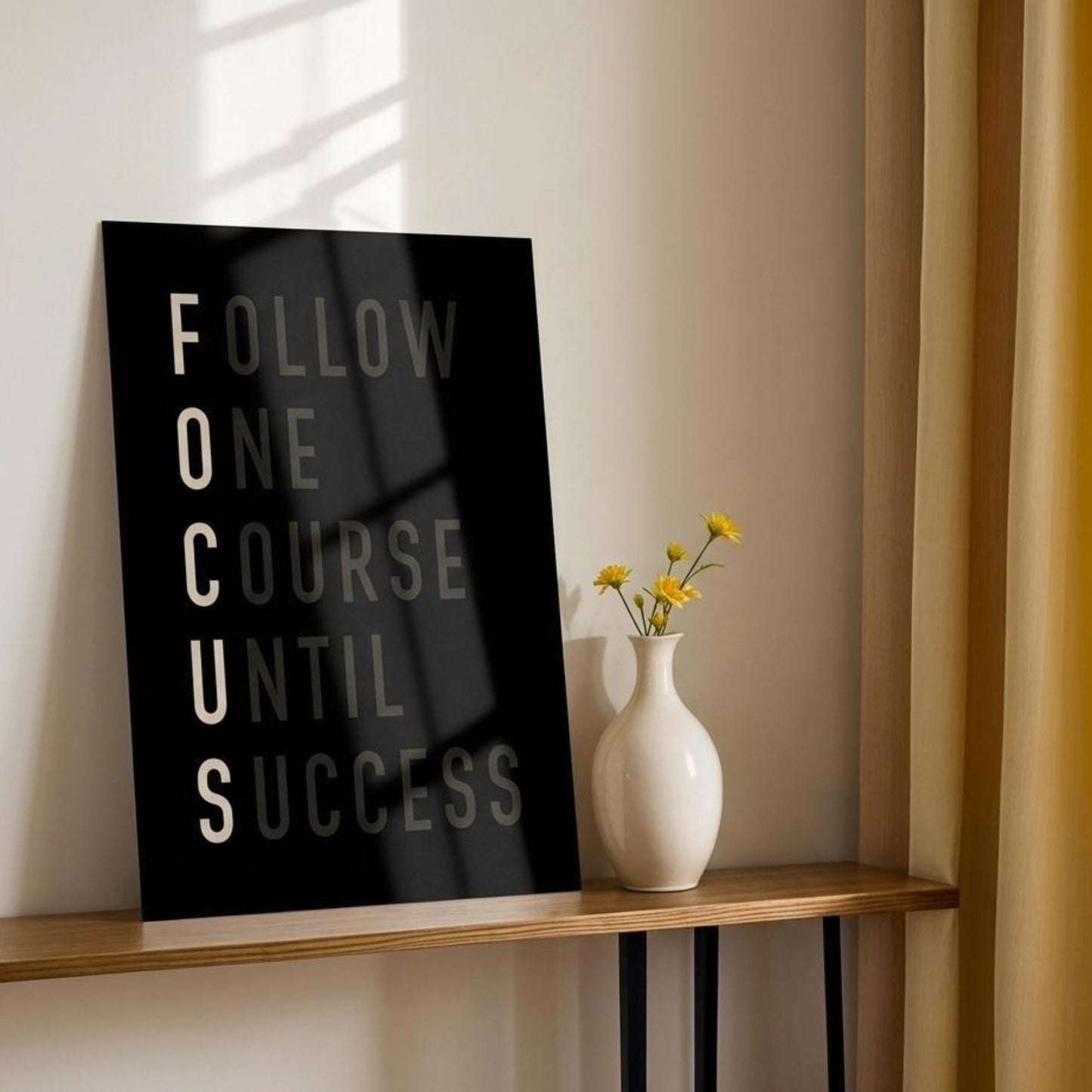Focus Black Typography Print  • Motivational Wall Art for Office
