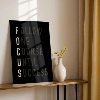 Focus Black Typography Print  • Motivational Wall Art for Office