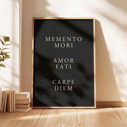 Memento Mori Amor Fati Carpe Diem Print • Stoic Wall Art Poster