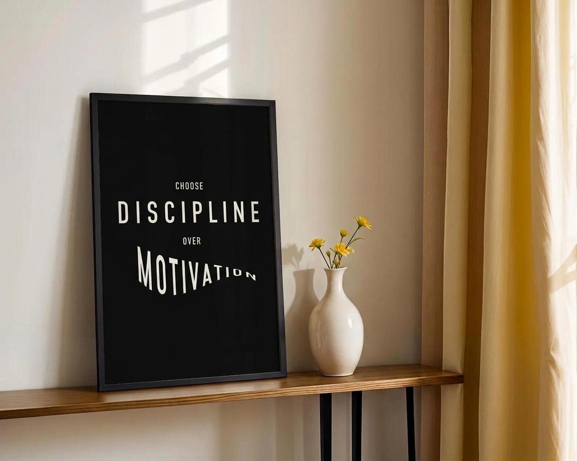 choose discipline over motivation poster