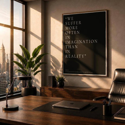 We Suffer More In Imagination Than In Reality Print • Seneca Stoic Wall Art Poster