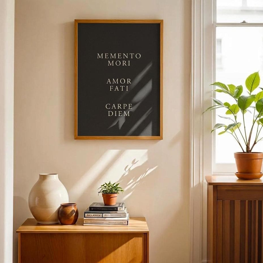 Memento Mori Amor Fati Carpe Diem Print • Stoic Wall Art Poster