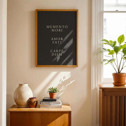 Memento Mori Amor Fati Carpe Diem Print • Stoic Wall Art Poster