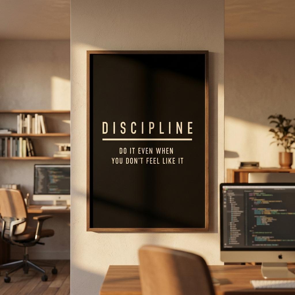 Discipline Print • Do It Even When You Don’t Feel Like It • Motivational Wall Art Poster