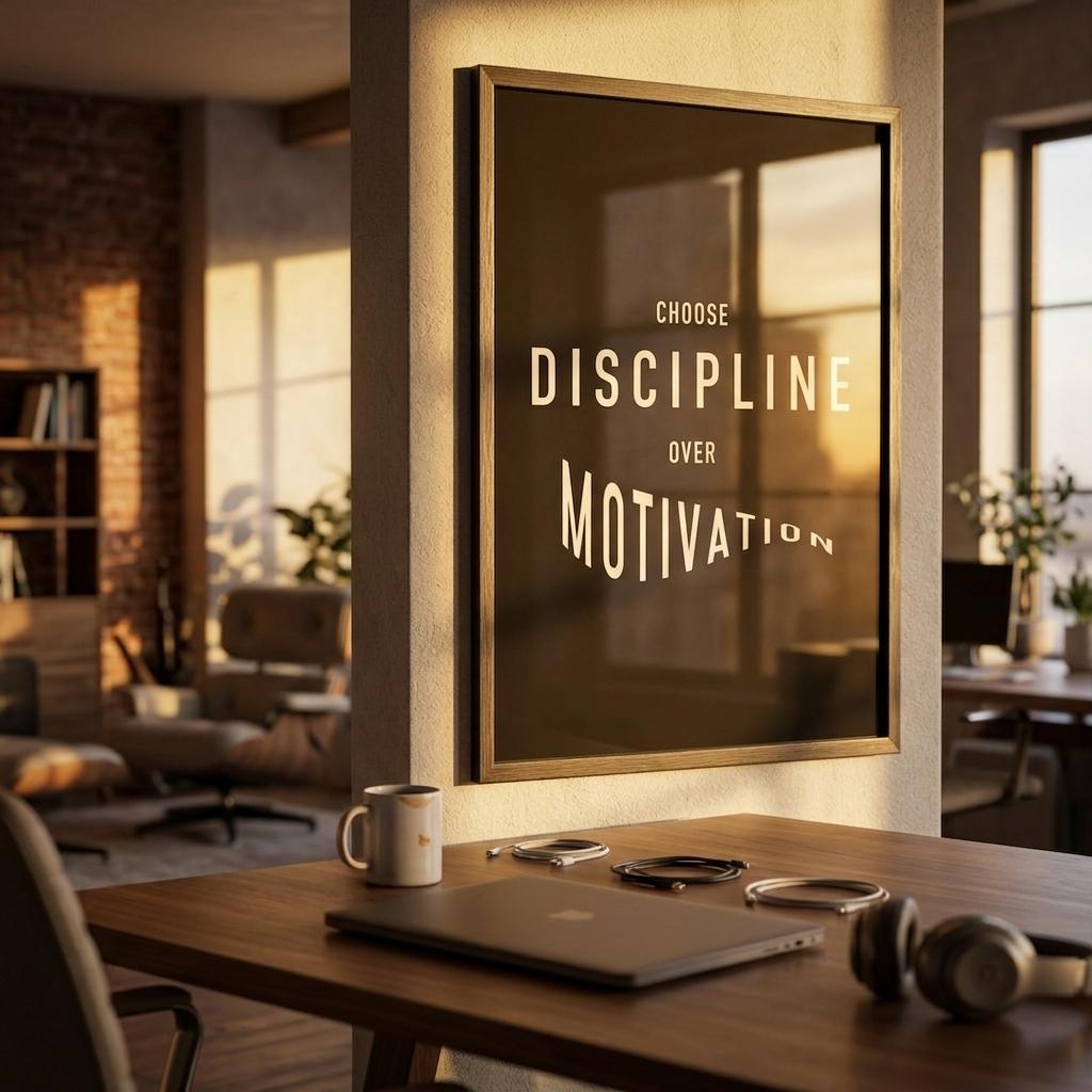 Choose Discipline over Motivation • Motivational Poster For Office