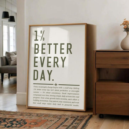 1% Better Every Day Print • Growth Mindset Poster & Office Wall Art