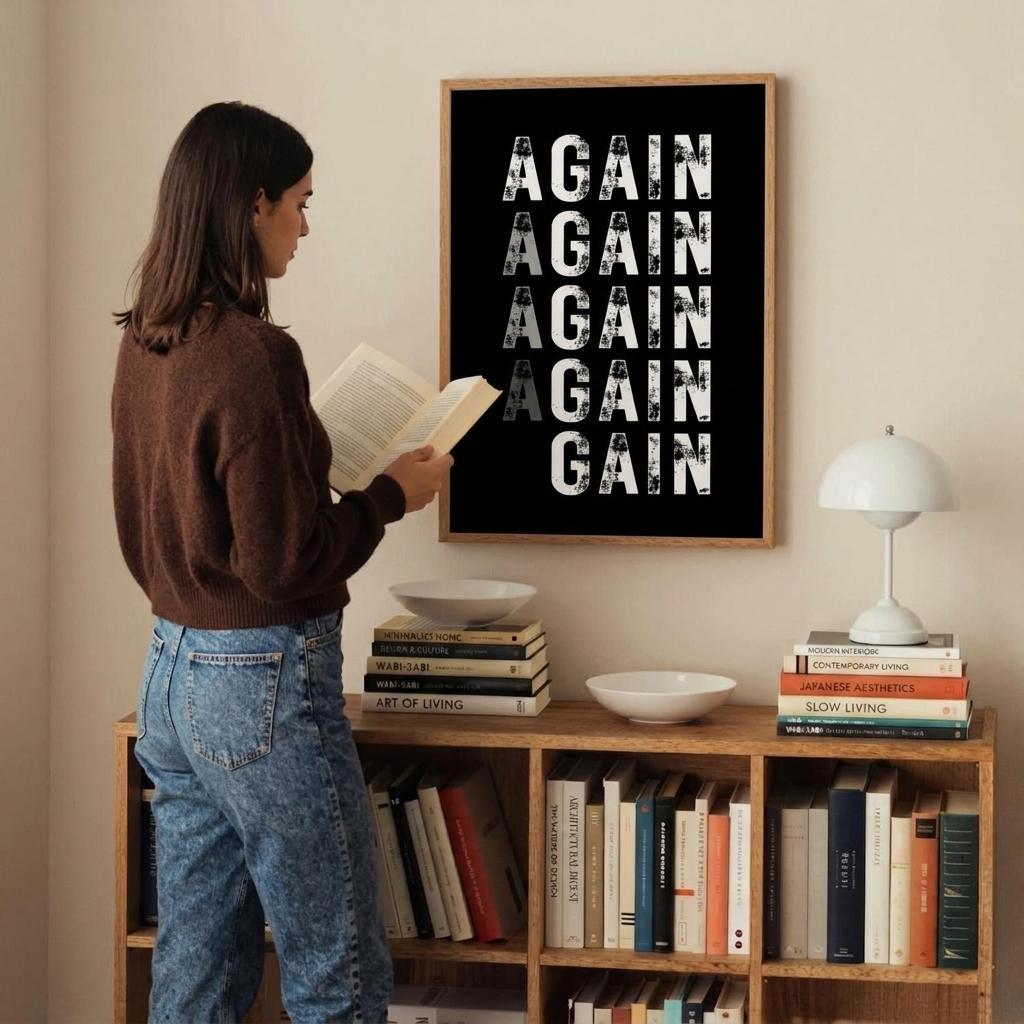 Again Again Again Gain Print • Persistence & Growth Mindset Wall Art