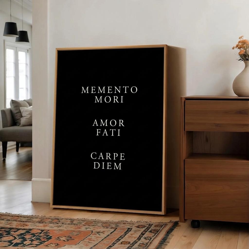 Memento Mori Amor Fati Carpe Diem Print • Stoic Wall Art Poster