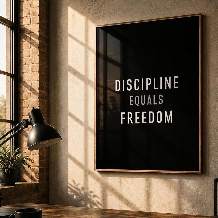 Discipline equals Freedom motivational wall art