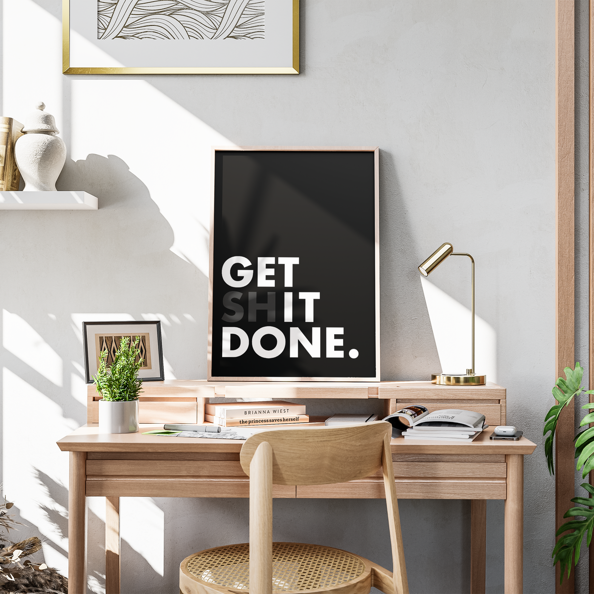 Get Shit Done Motivational Home Office Poster