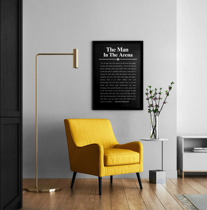 The Man in the Arena Wall Art – Roosevelt Motivational Quote Print