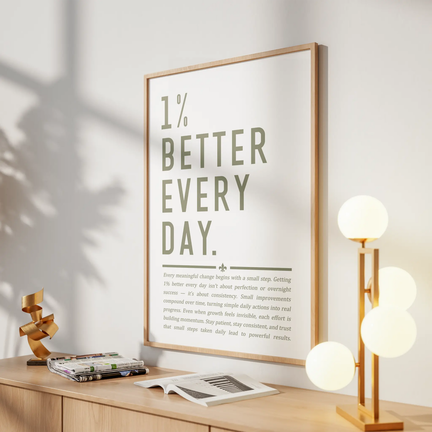 1% Better Every Day Print - Growth Mindset Poster - Home Office Decor