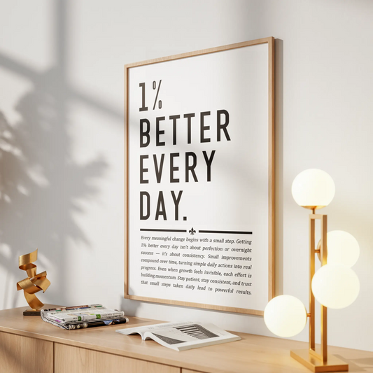 1% Better Every Day Print - Growth Mindset Poster - Home Office Decor