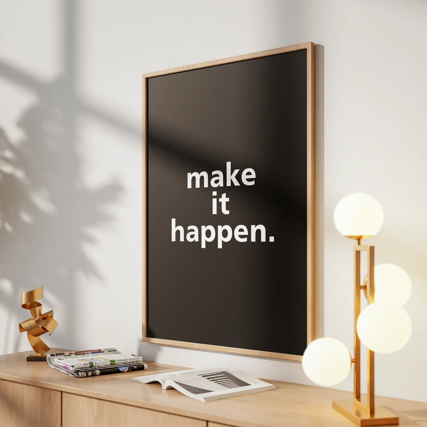“Make It Happen”  Minimalist Motivational Poster - Museum-Quality Matte Archival Paper