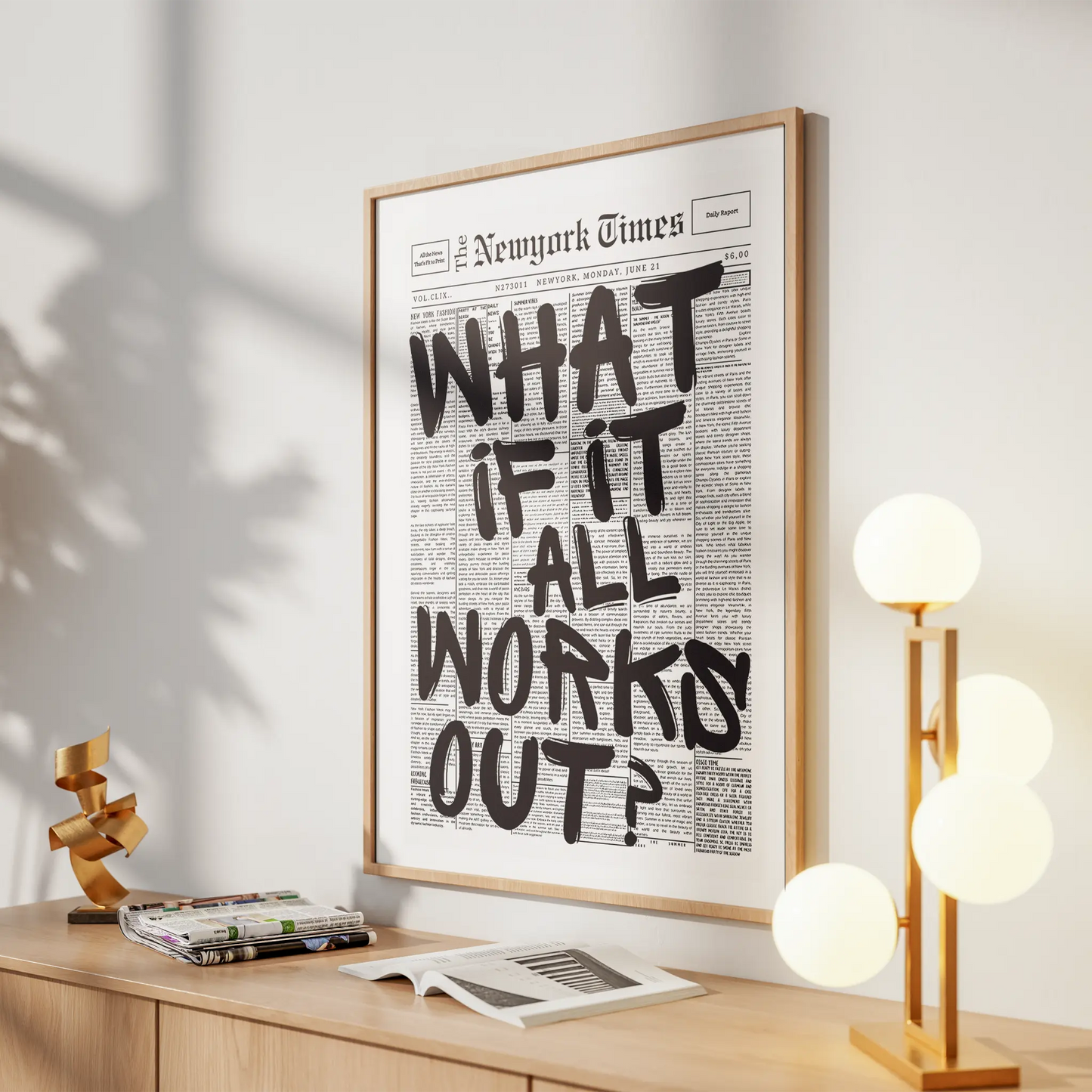 "What if it all works out?" Minimalist Motivation Poster - Museum-Quality Matte Archival Paper