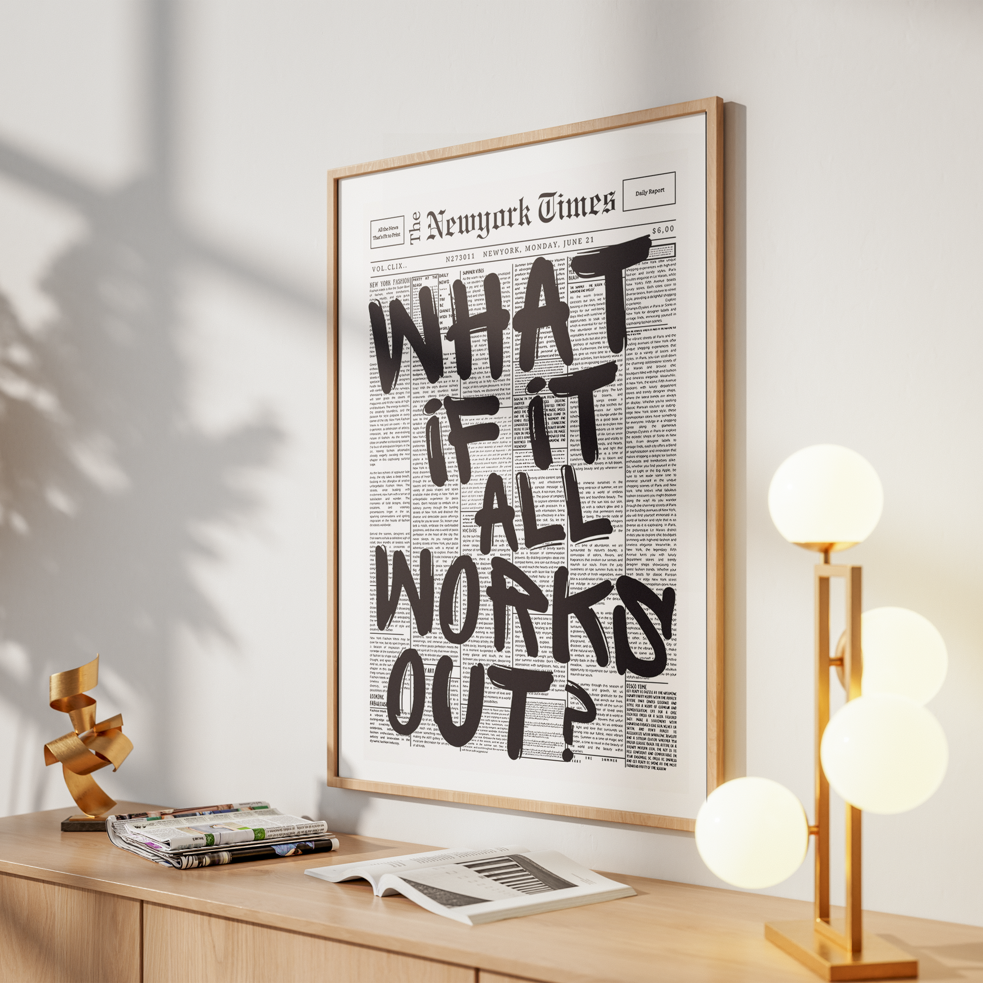 What If It All Works Out Poster – Newspaper Wall Art Print