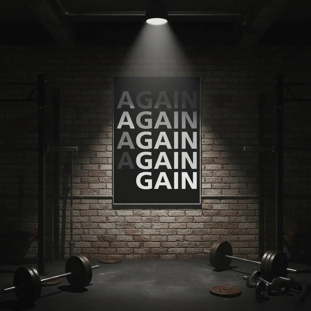"Again Gain” Minimalist Motivation Poster - Museum-Quality Matte Archival Paper