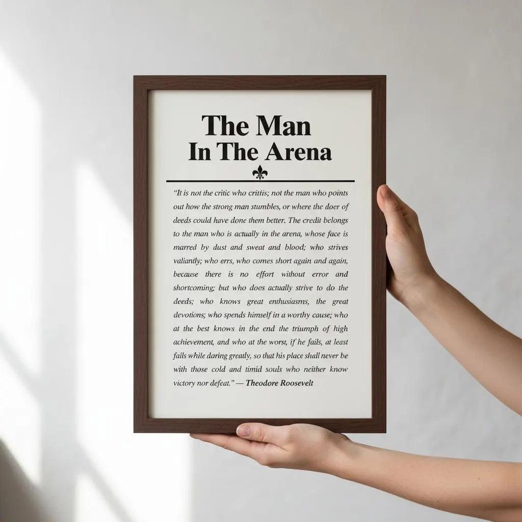 The Man In The Arena Print • Theodore Roosevelt Quote Wall Art
