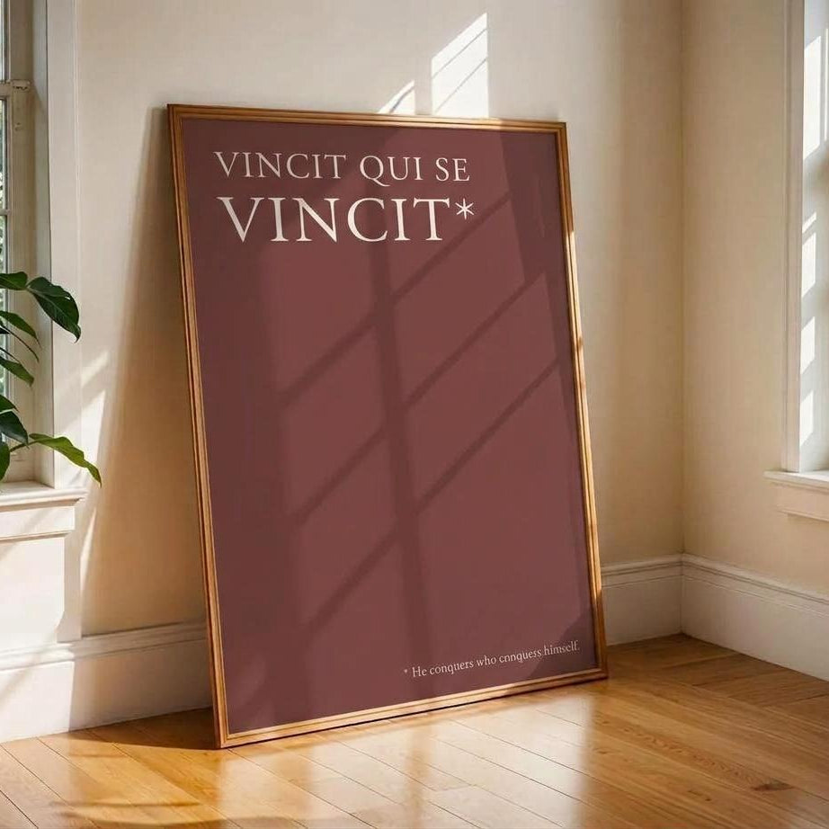 Vincit Qui Se Vincit Print • He Conquers Who Conquers Himself • Latin Self-Mastery Wall Art