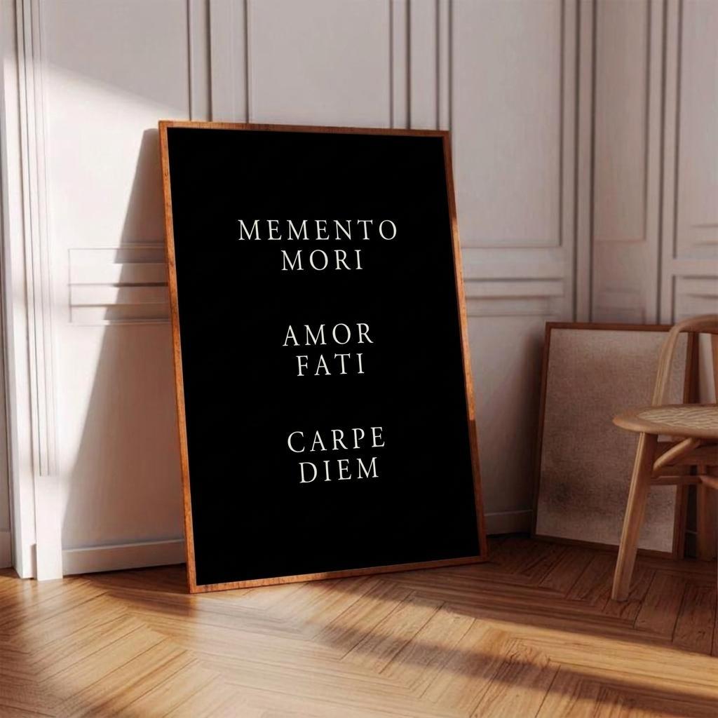 Memento Mori Amor Fati Carpe Diem Print • Stoic Wall Art Poster