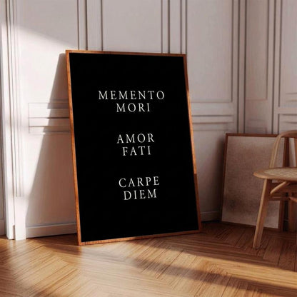 Memento Mori Amor Fati Carpe Diem Print • Stoic Wall Art Poster