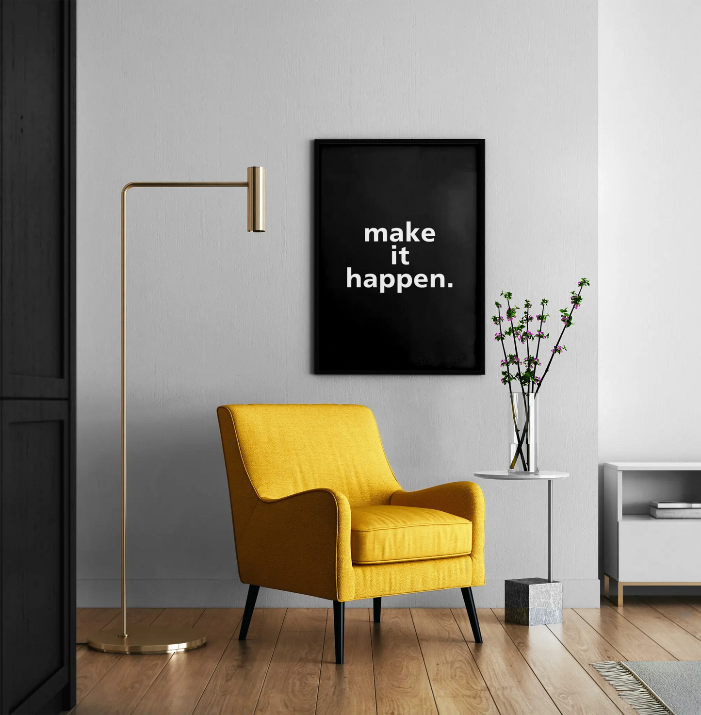 “Make It Happen”  Minimalist Motivational Poster - Museum-Quality Matte Archival Paper