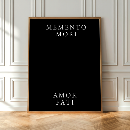 memento mori amor fati wall art stoic poster