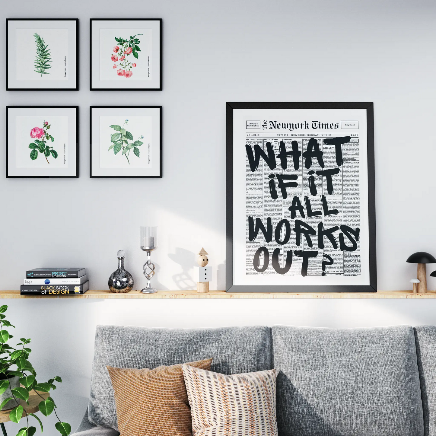 "What if it all works out?" Minimalist Motivation Poster - Museum-Quality Matte Archival Paper