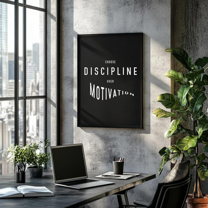 Choose Discipline over Motivation • Motivational Poster For Office
