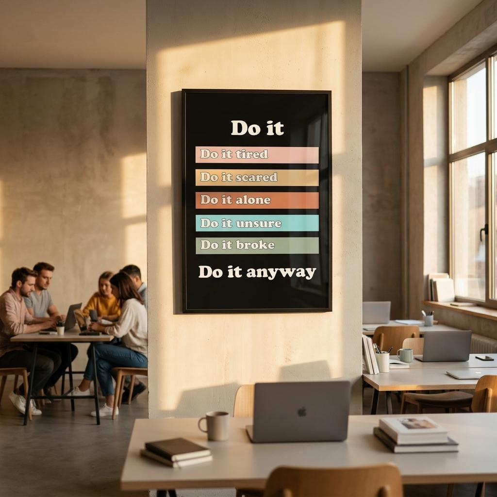 Do it Anyway Motivational Poster, Productivity Quote, Mindset Office Decor