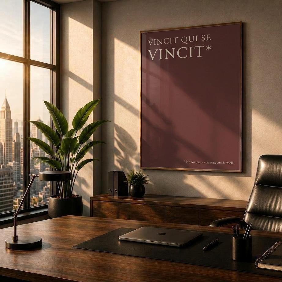 Vincit Qui Se Vincit Print • He Conquers Who Conquers Himself • Latin Self-Mastery Wall Art