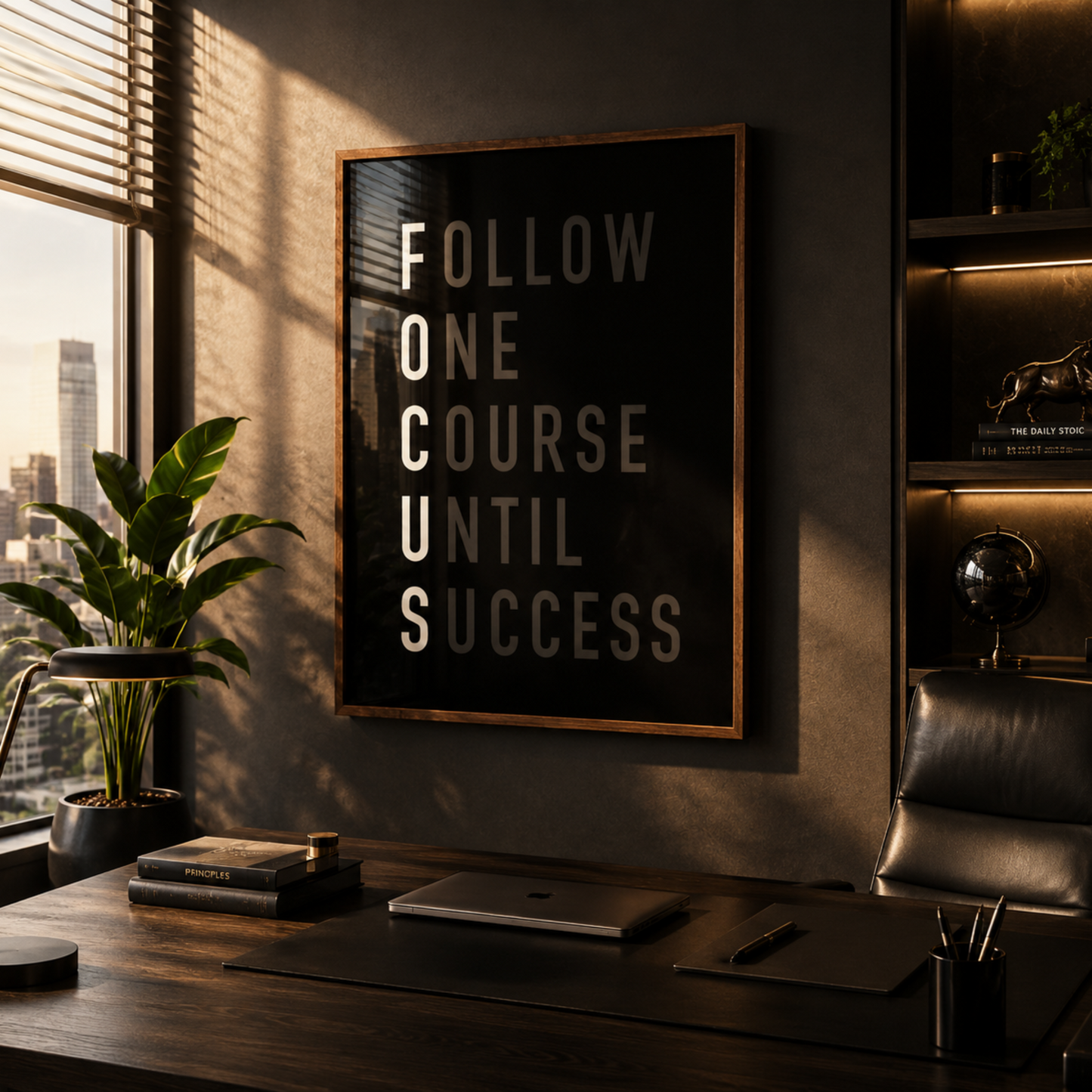 Focus Black Typography Print  • Motivational Wall Art for Office