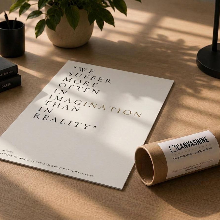 We Suffer More In Imagination Than In Reality Print • Seneca Stoic Wall Art Poster