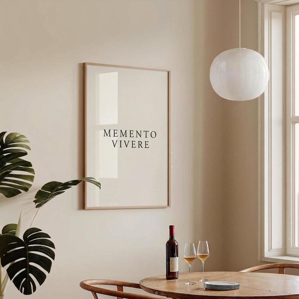 Memento Vivere Print • Latin Quote Stoic Wall Art Poster