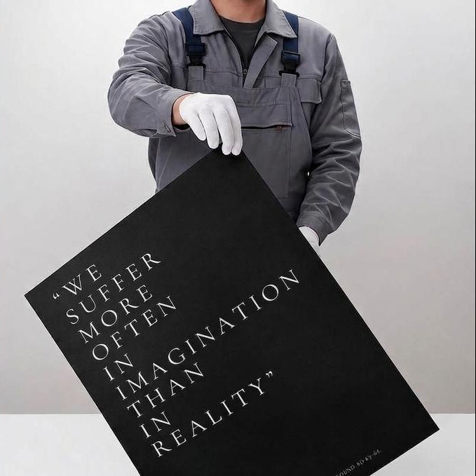 We Suffer More In Imagination Than In Reality Print • Seneca Stoic Wall Art Poster