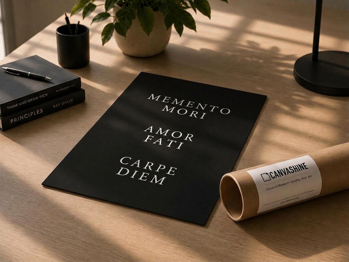 Memento Mori Amor Fati Carpe Diem Print • Stoic Wall Art Poster