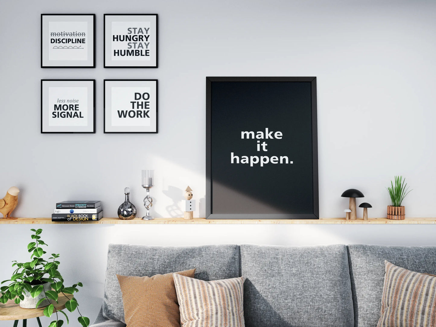 “Make It Happen”  Minimalist Motivational Poster - Museum-Quality Matte Archival Paper